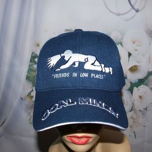 Coal Miner Hat Friends in Low Places Blue Hat Coal Miner Embroidered Hat